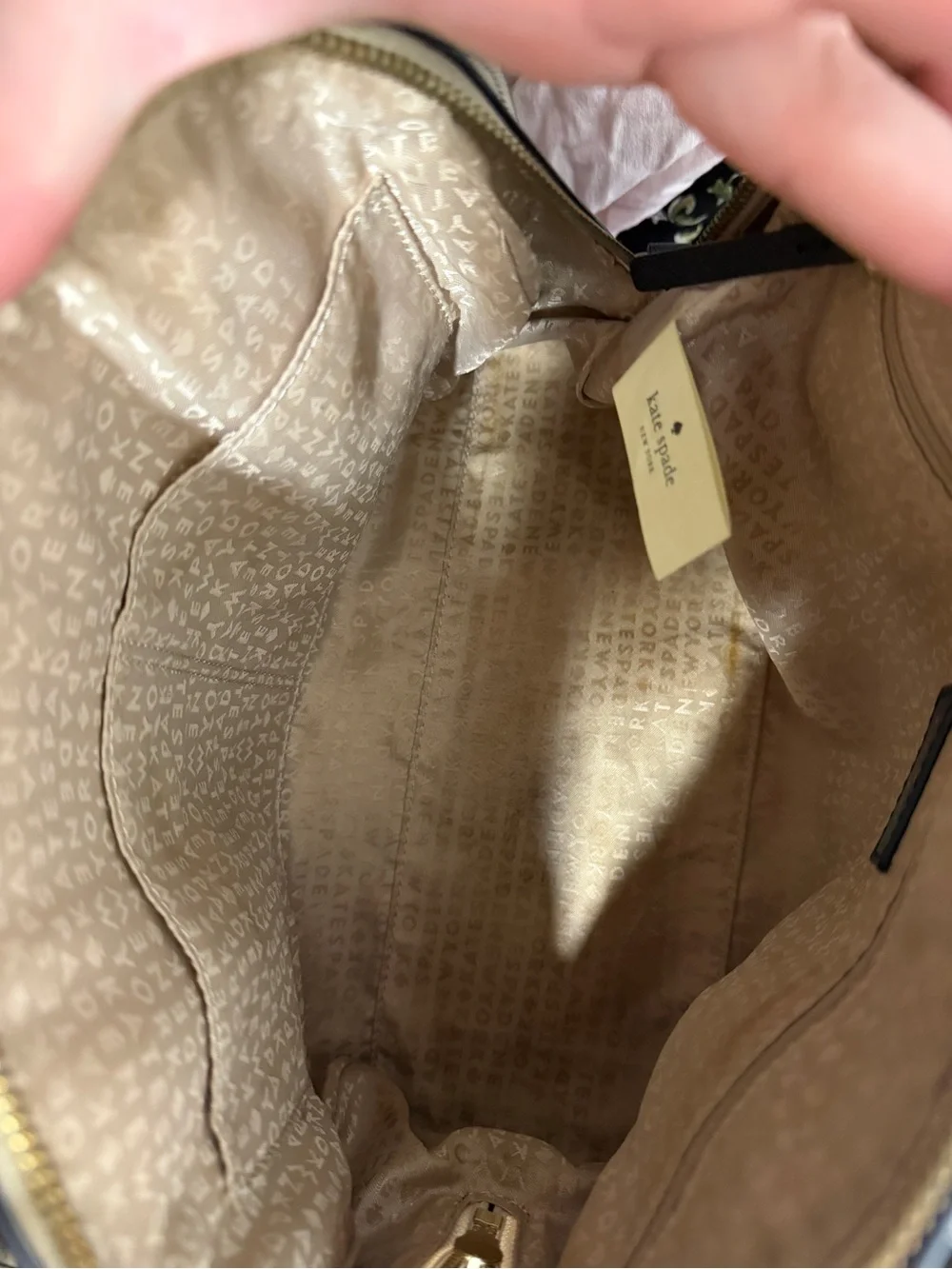 Kate Spade Laurel Way Reiley Dome Satchel Cream & Black Colorblock Leather